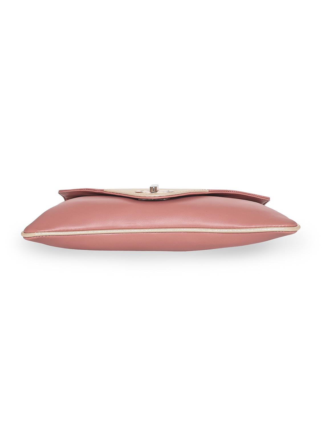 pink leatherette envelope clutch - 18393980 - Standard Image - 3
