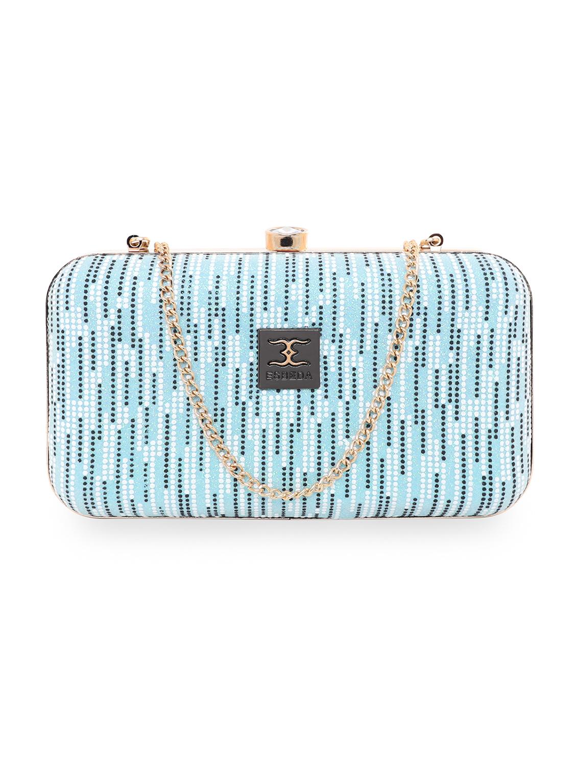 blue printed box clutch - 18394003 -  Zoom Image - 0