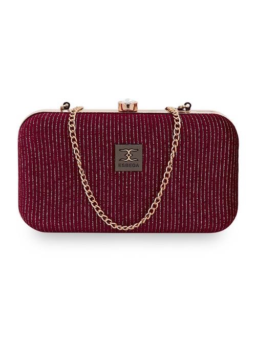 maroon velvet box clutch - 18394010 -  Standard Image - 0