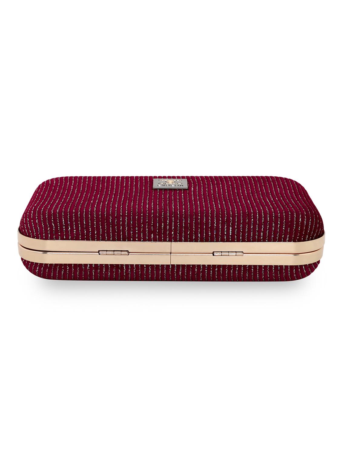 maroon velvet box clutch - 18394010 - Standard Image - 3