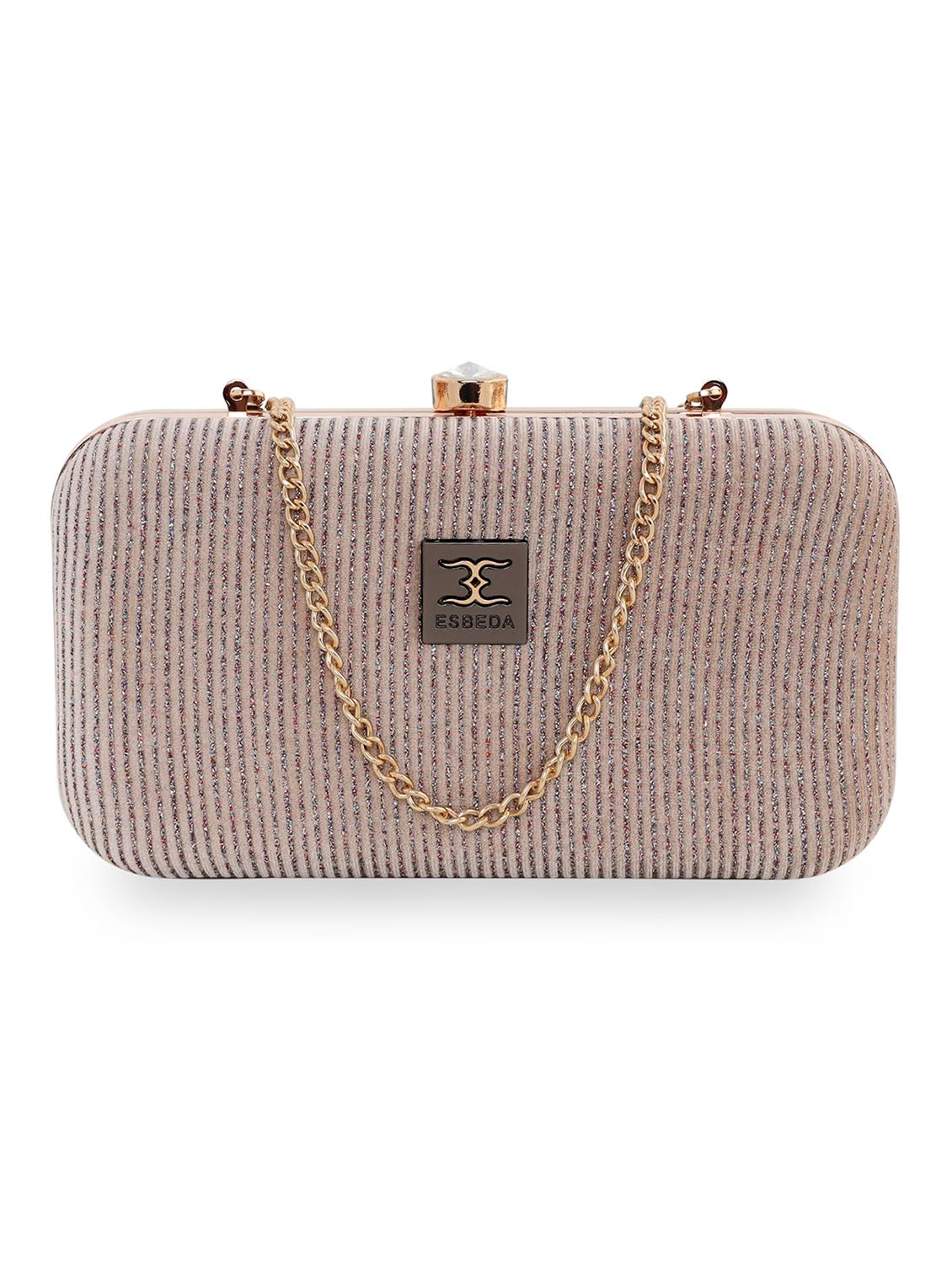 cream velvet box clutch - 18394012 -  Zoom Image - 0