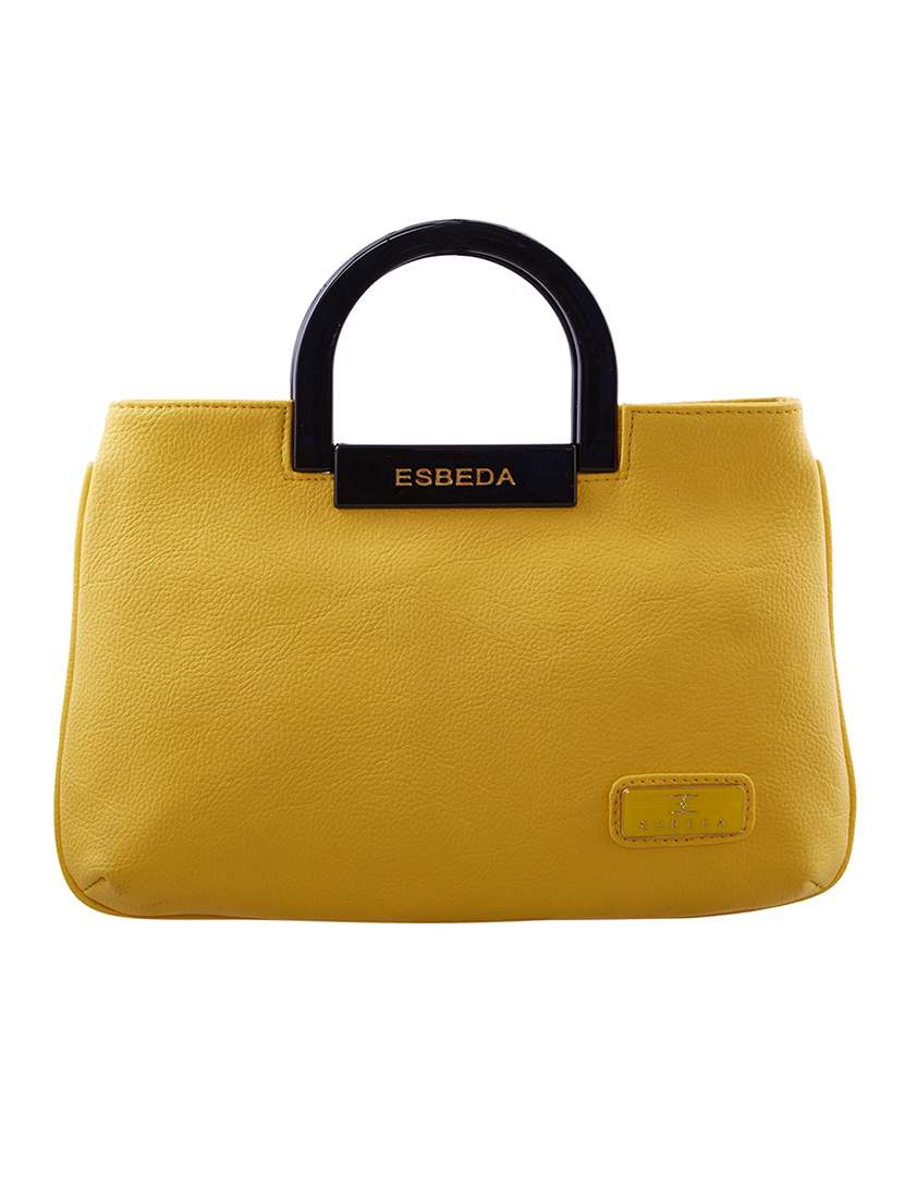 yellow leatherette (pu) handbag - 18394055 - Zoom Image - 0