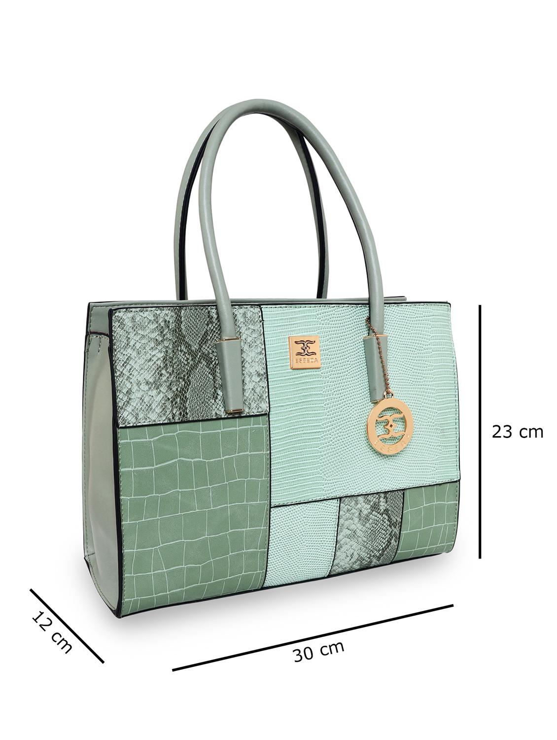 green leatherette (pu) handbag - 18394079 - Standard Image - 3