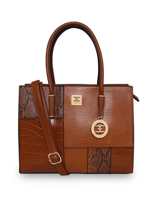 tan leatherette (pu) handbag - 18394082 - Standard Image - 0