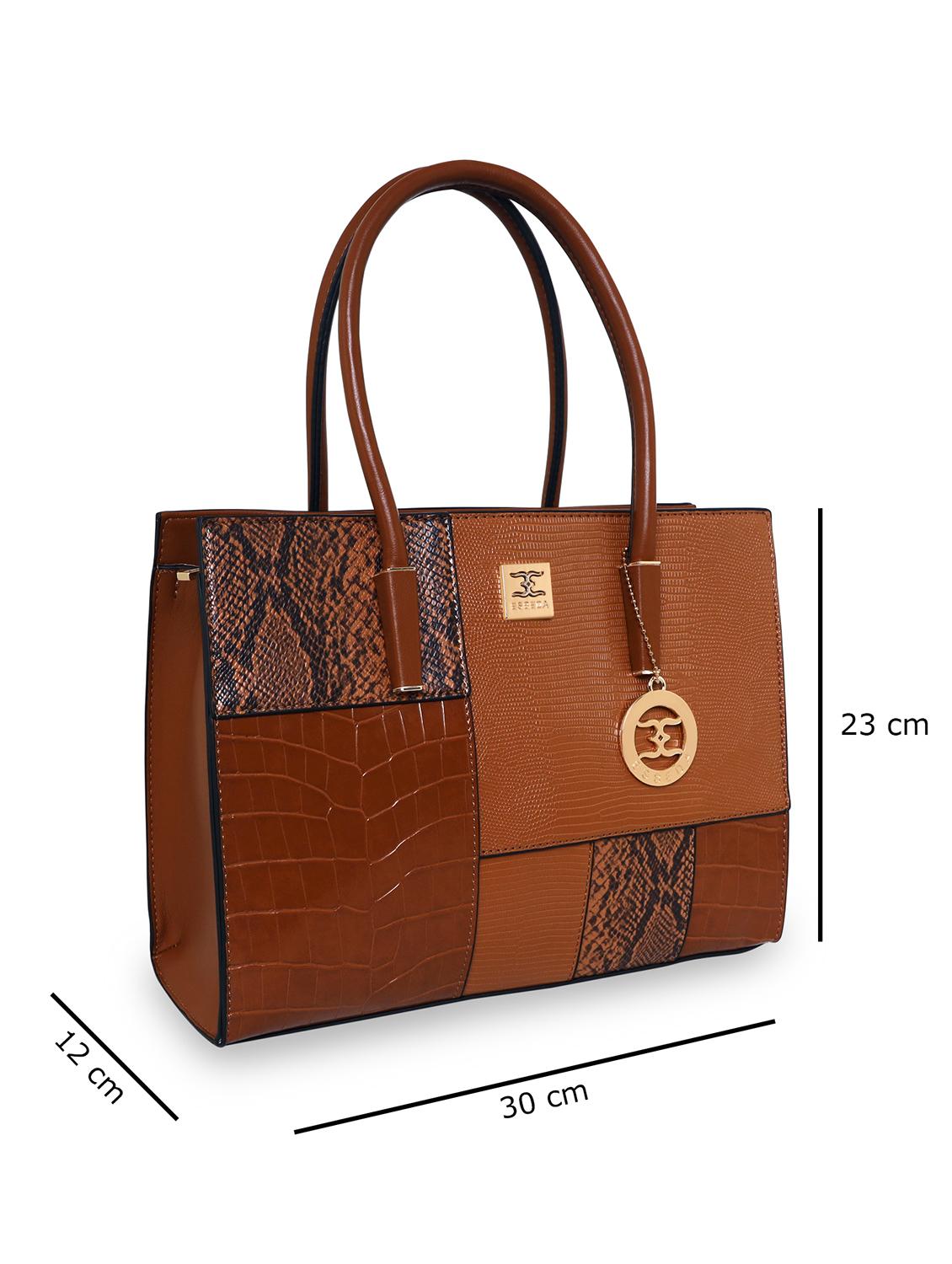 tan leatherette (pu) handbag - 18394082 - Standard Image - 3