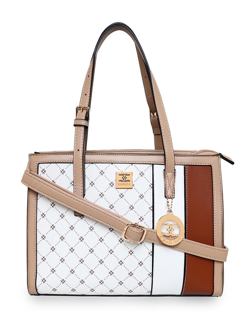 beige leatherette (pu) handbag - 18394086 - Zoom Image - 0