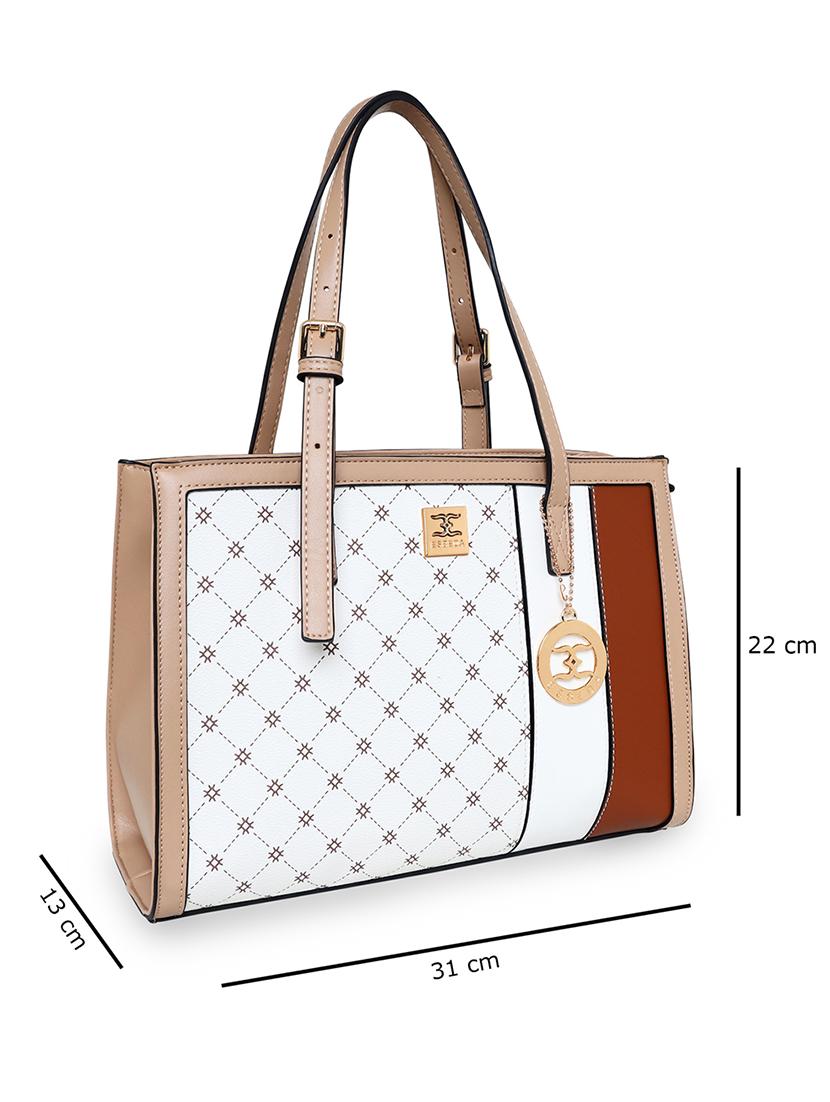 beige leatherette (pu) handbag - 18394086 - Standard Image - 3