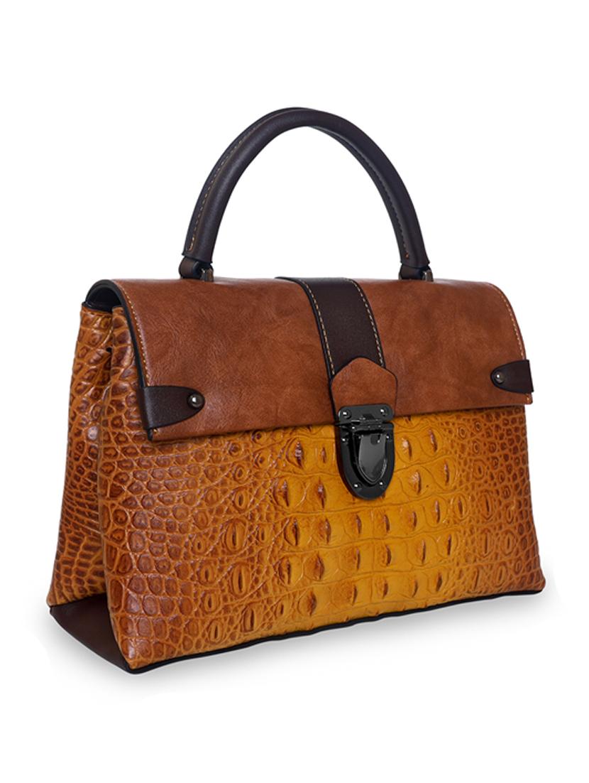 tan leatherette (pu) handbag - 18394113 - Standard Image - 3
