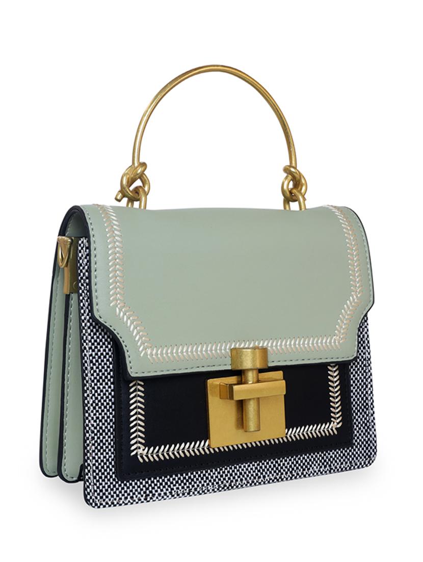 green leatherette (pu) handbag - 18394118 - Standard Image - 3