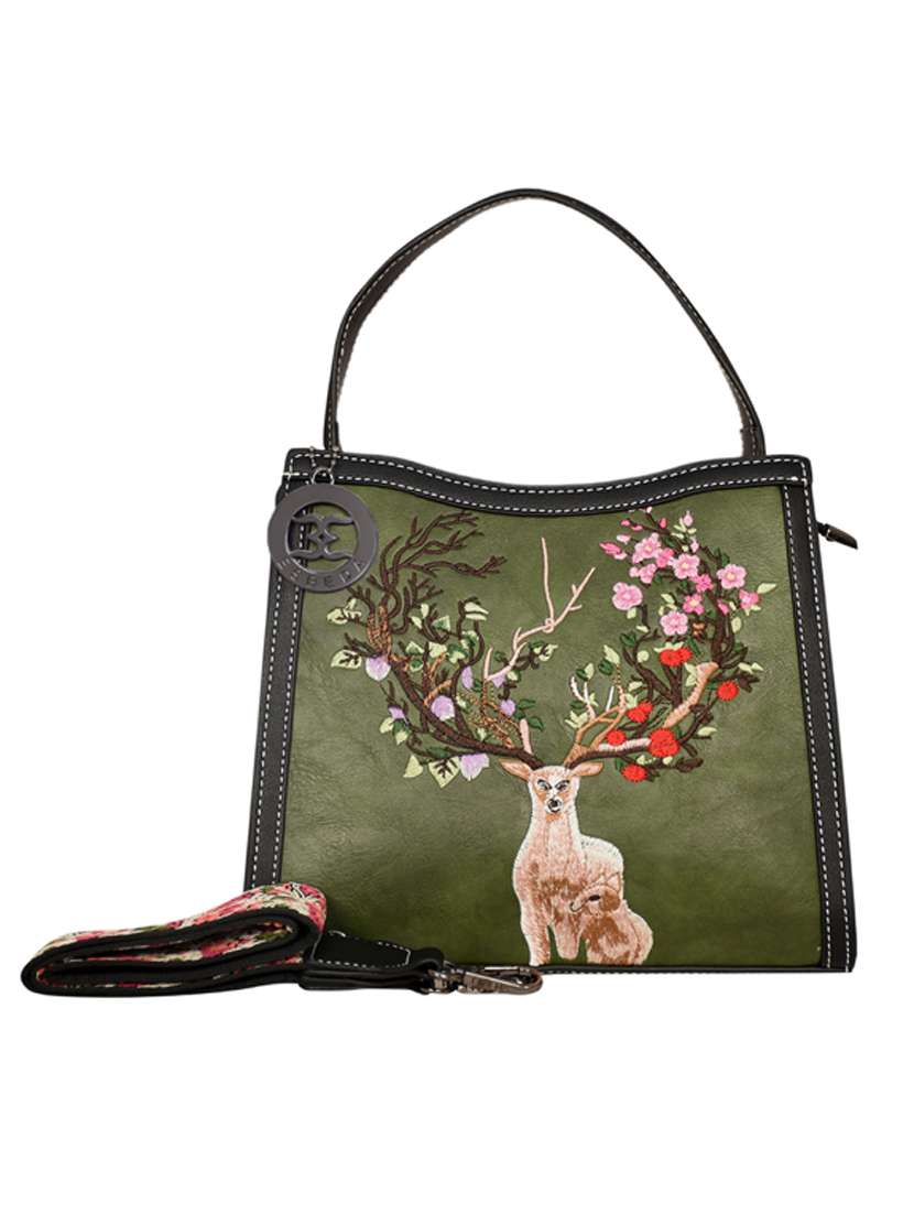 green leatherette (pu) handbag - 18394129 - Zoom Image - 0