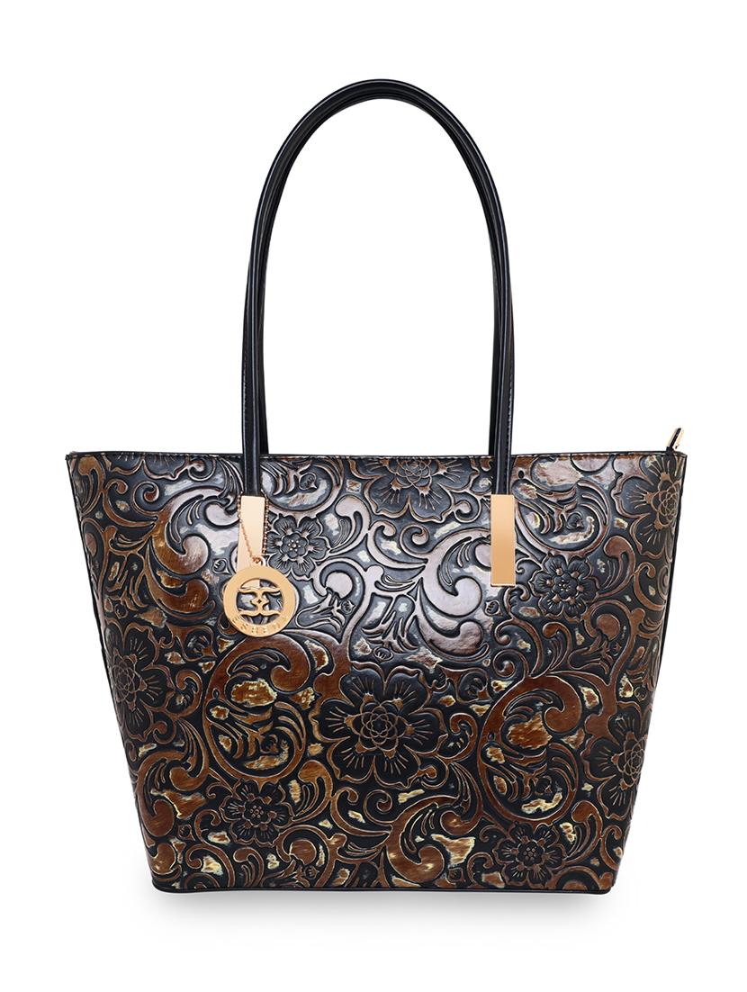 brown leatherette (pu) handbag - 18394136 - Zoom Image - 0