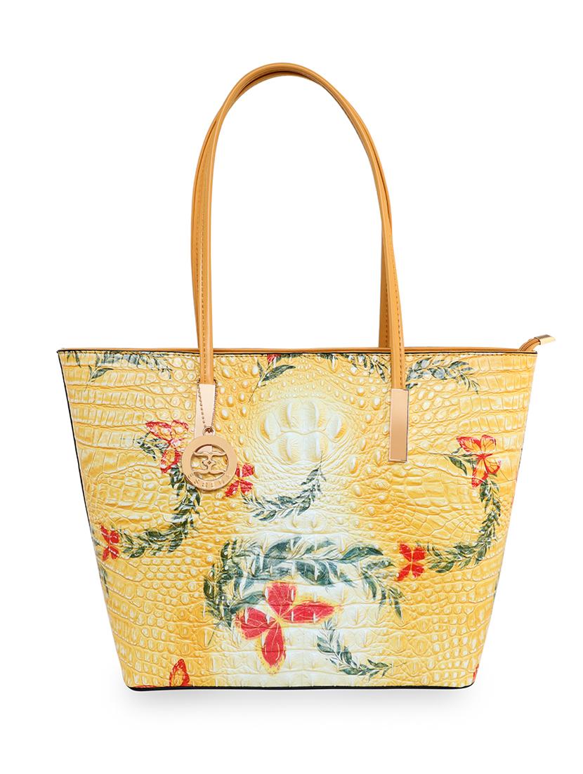 yellow leatherette (pu) handbag - 18394139 - Zoom Image - 0
