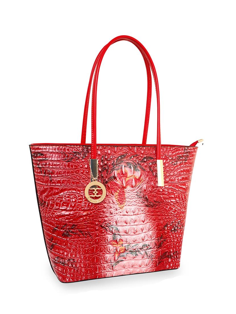 red leatherette (pu) handbag - 18394142 - Standard Image - 3