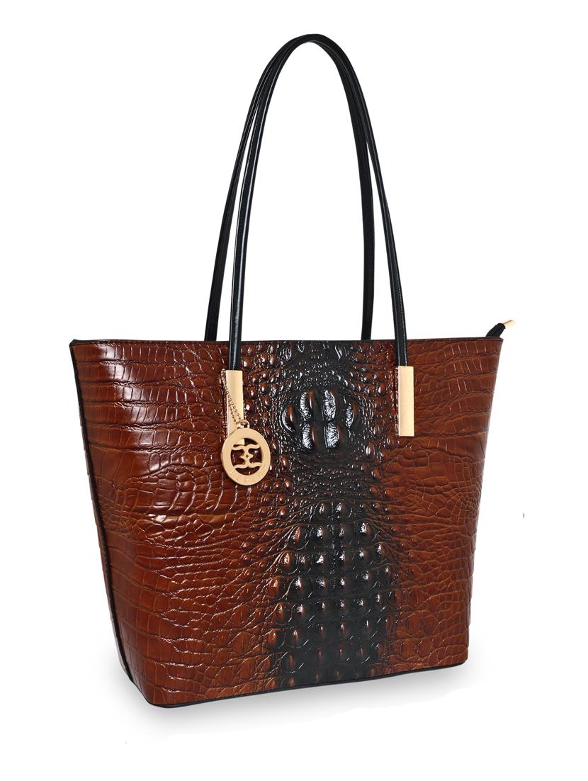 tan leatherette (pu) handbag - 18394149 - Standard Image - 3