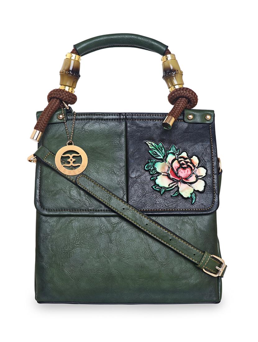 green leatherette (pu) handbag - 18394159 - Zoom Image - 0