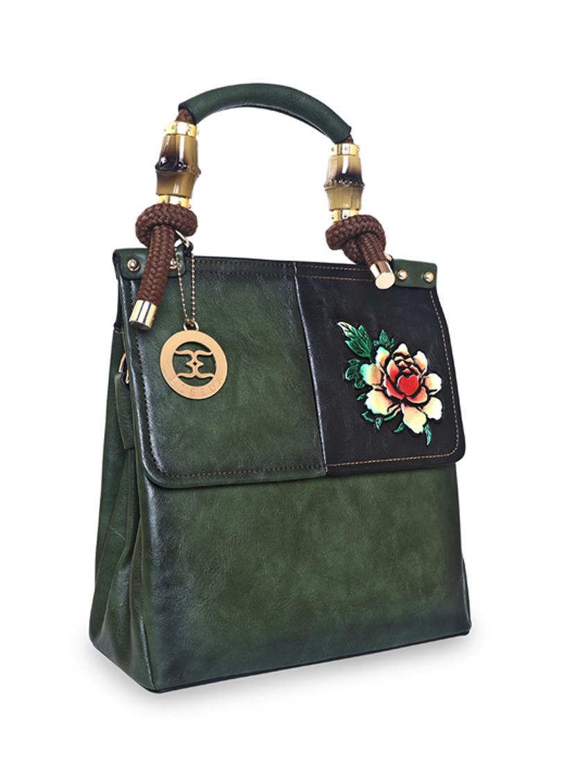 green leatherette (pu) handbag - 18394159 - Standard Image - 3