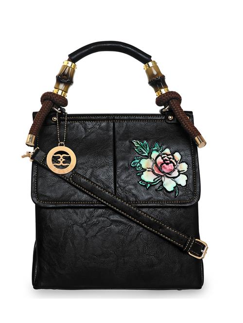black leatherette (pu) handbag - 18394161 - Standard Image - 0