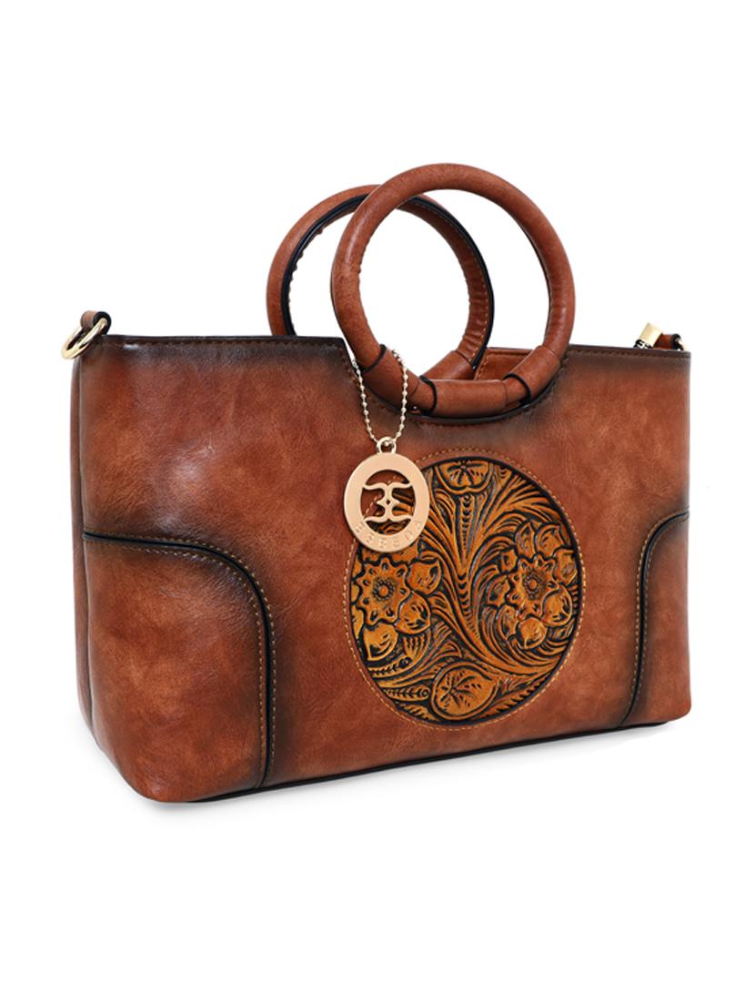 tan leatherette (pu) handbag - 18394165 - Standard Image - 3