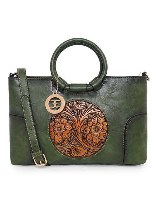 green leatherette (pu) handbag - 18394166 -  Standard Image - 0