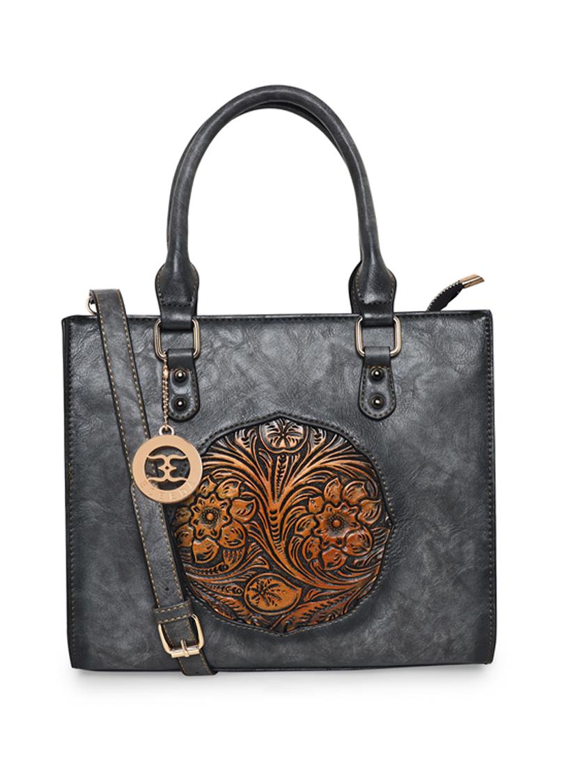 grey leatherette (pu) handbag - 18394177 -  Zoom Image - 0