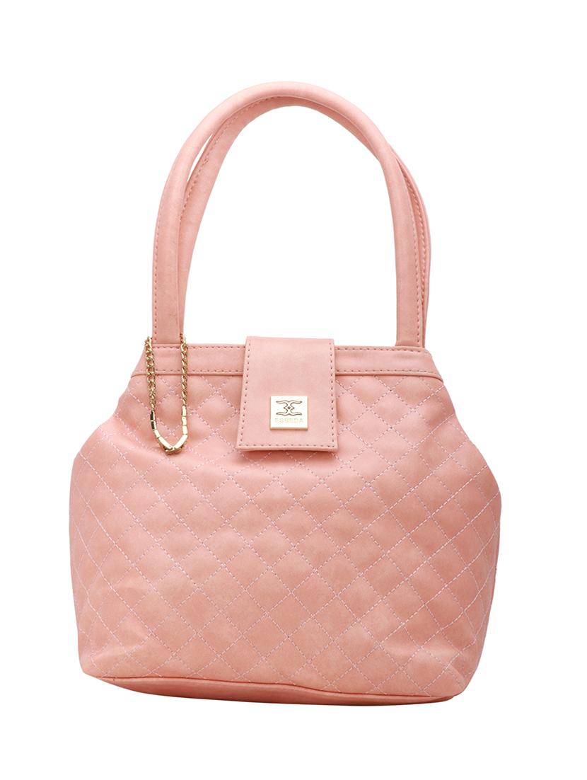 pink leatherette (pu) handbag - 18394204 -  Zoom Image - 0