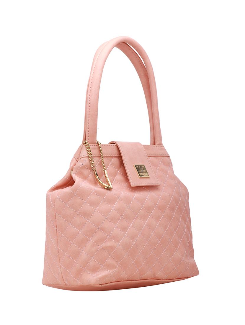 pink leatherette (pu) handbag - 18394204 - Standard Image - 3