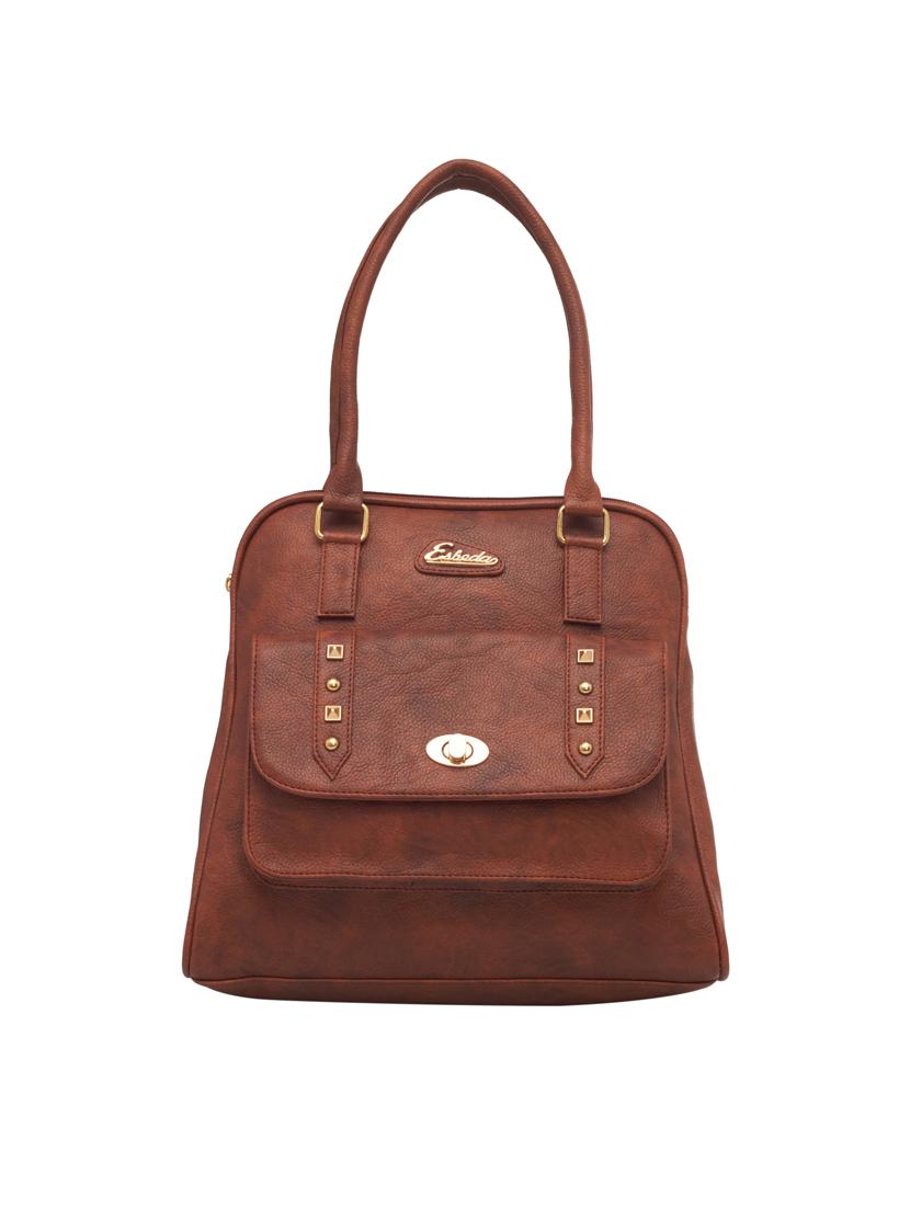tan leatherette (pu) handbag - 18394225 - Zoom Image - 0