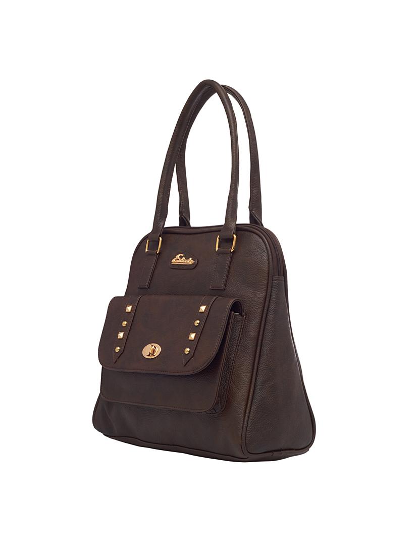 brown leatherette (pu) handbag - 18394227 - Standard Image - 3