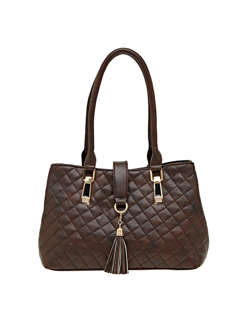 brown leatherette (pu) handbag - 18394229 -  Zoom Image - 0