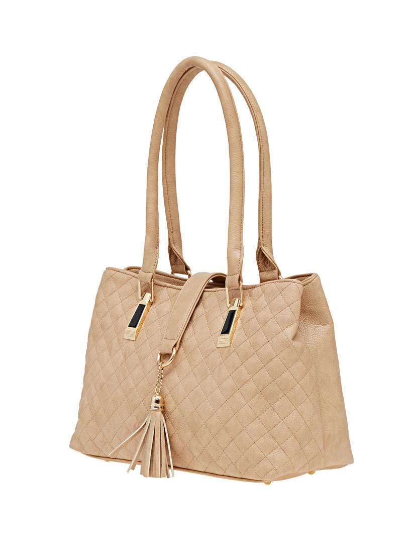 beige leatherette (pu) handbag - 18394230 - Standard Image - 3