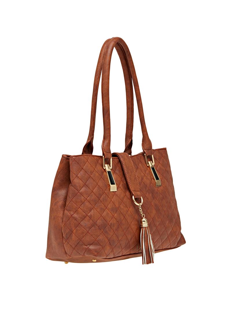 tan leatherette (pu) handbag - 18394231 - Standard Image - 3