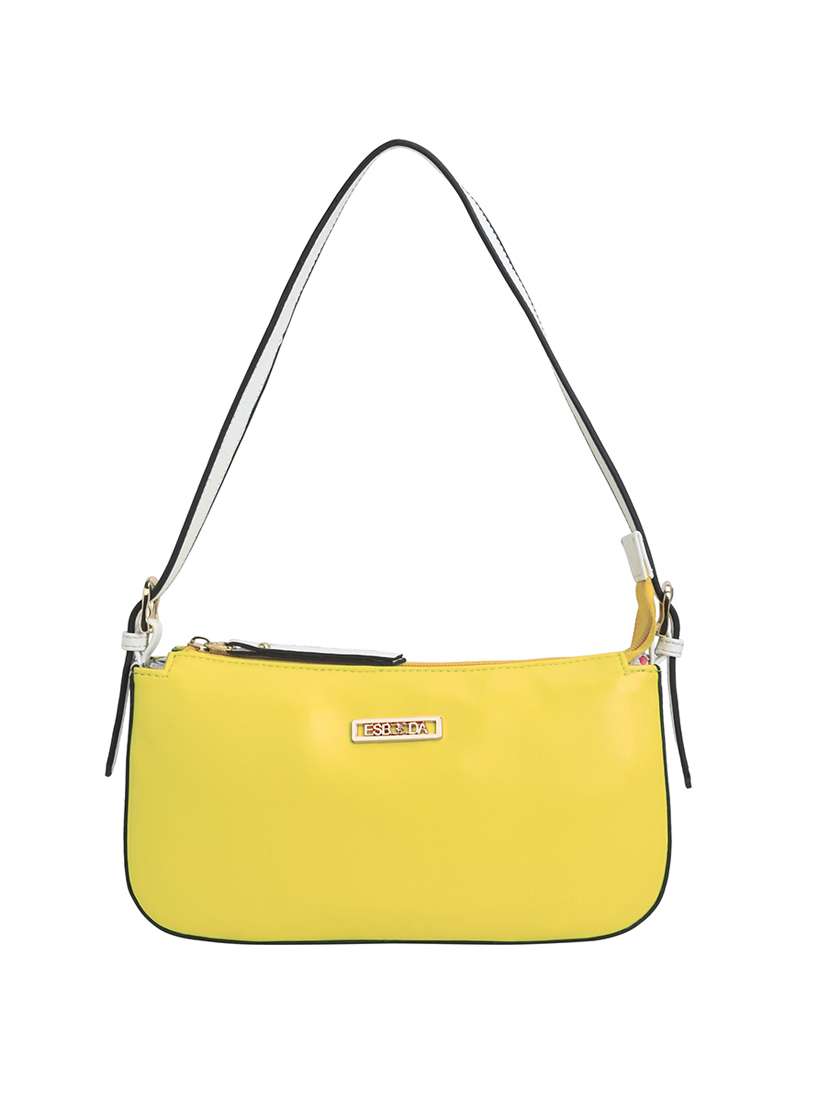 yellow leatherette (pu) handbag - 18394245 - Zoom Image - 0
