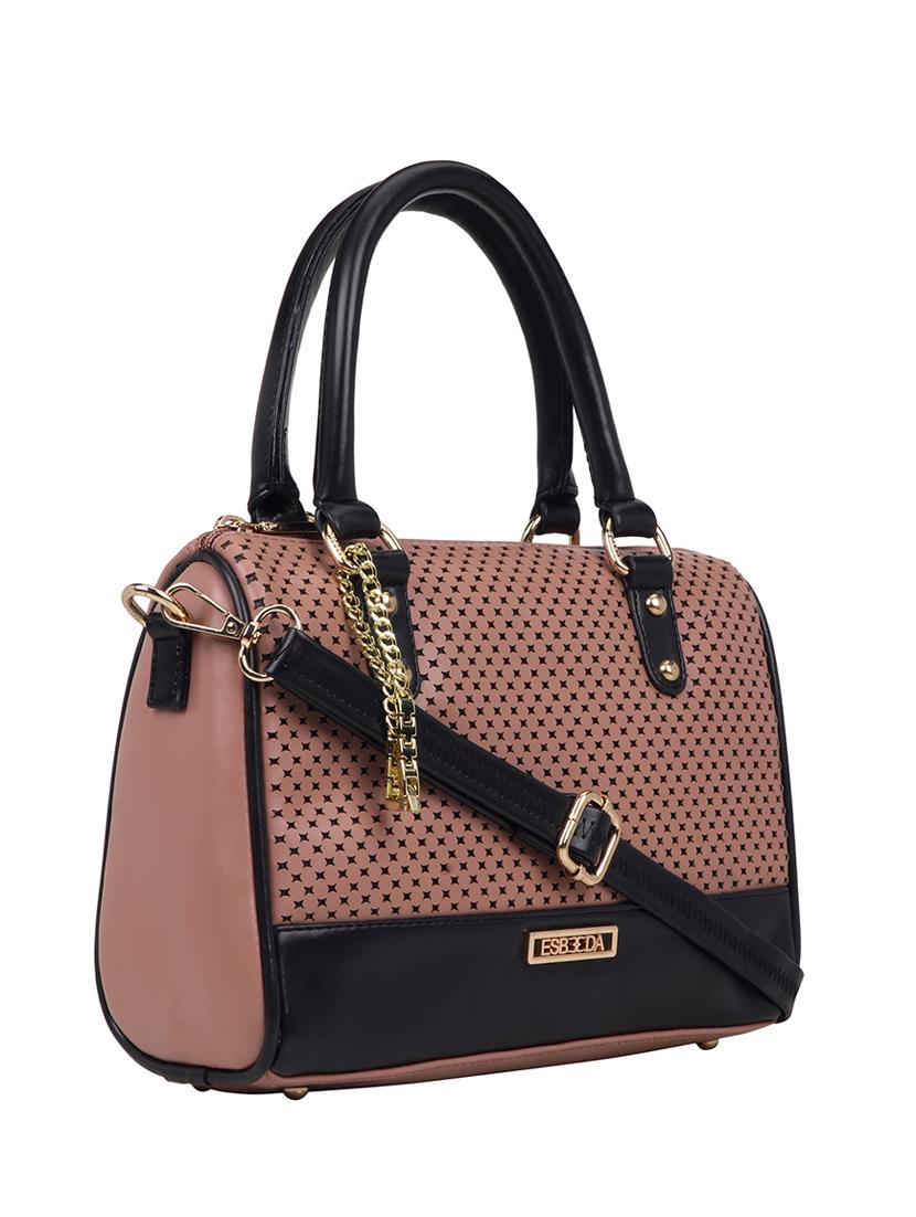 pink leatherette (pu) regular handbag - 18394251 - Standard Image - 3