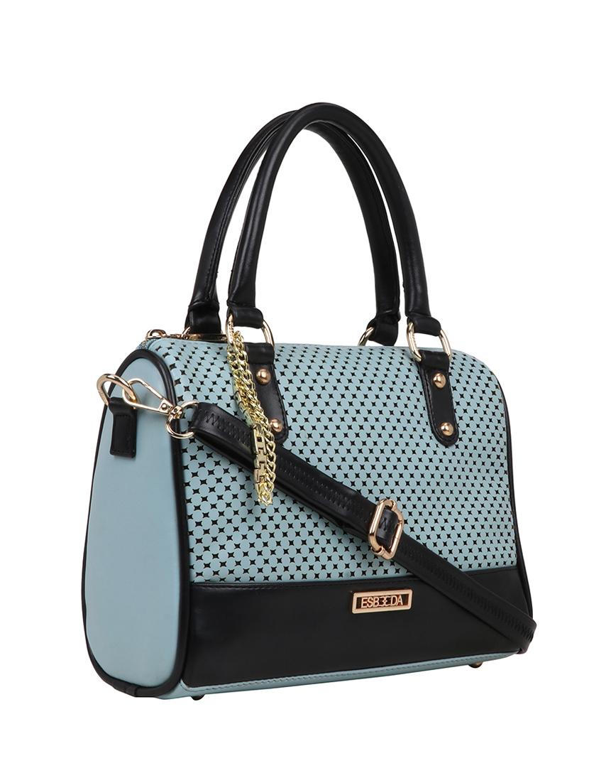 blue leatherette (pu) handbag - 18394254 - Standard Image - 3