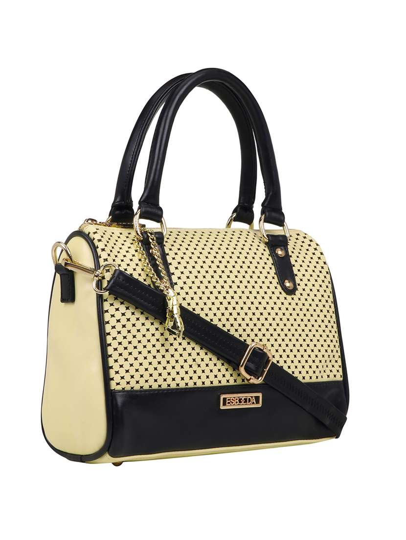 yellow leatherette (pu) handbag - 18394255 - Standard Image - 3