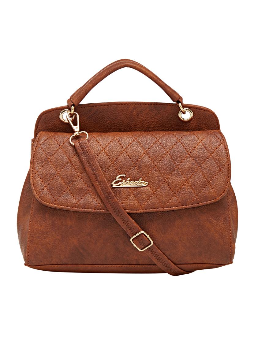 tan leatherette (pu) handbag - 18394263 -  Zoom Image - 0