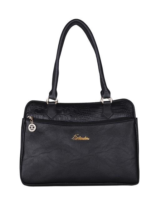 black leatherette (pu) handbag - 18394279 - Standard Image - 0