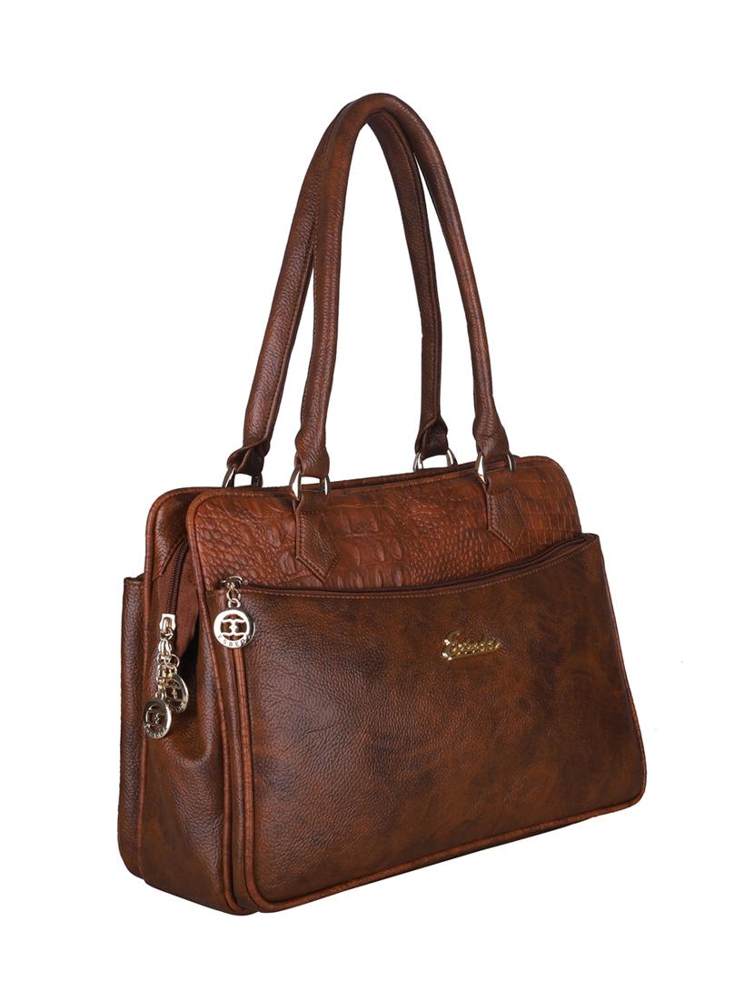tan leatherette (pu) handbag - 18394281 - Standard Image - 3