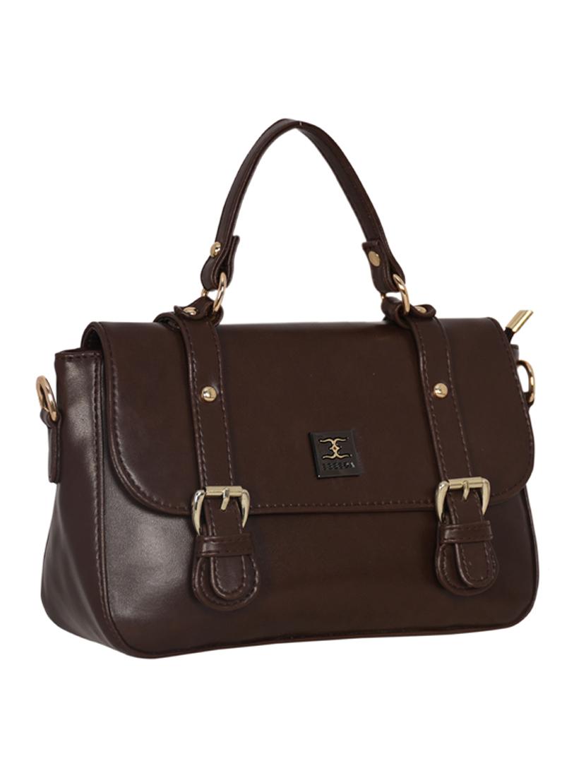 brown leatherette (pu) handbag - 18394282 - Standard Image - 3