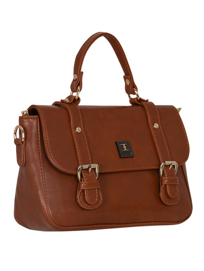 tan leatherette (pu) handbag - 18394284 - Standard Image - 3