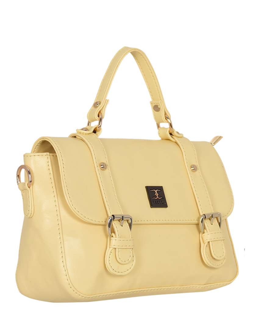 yellow leatherette (pu) handbag - 18394286 - Standard Image - 3