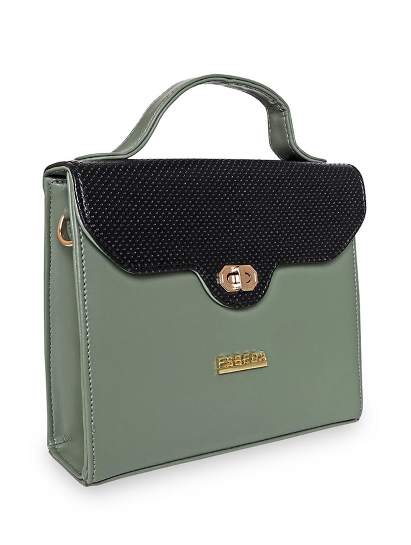 green leatherette (pu) handbag - 18394289 - Standard Image - 3