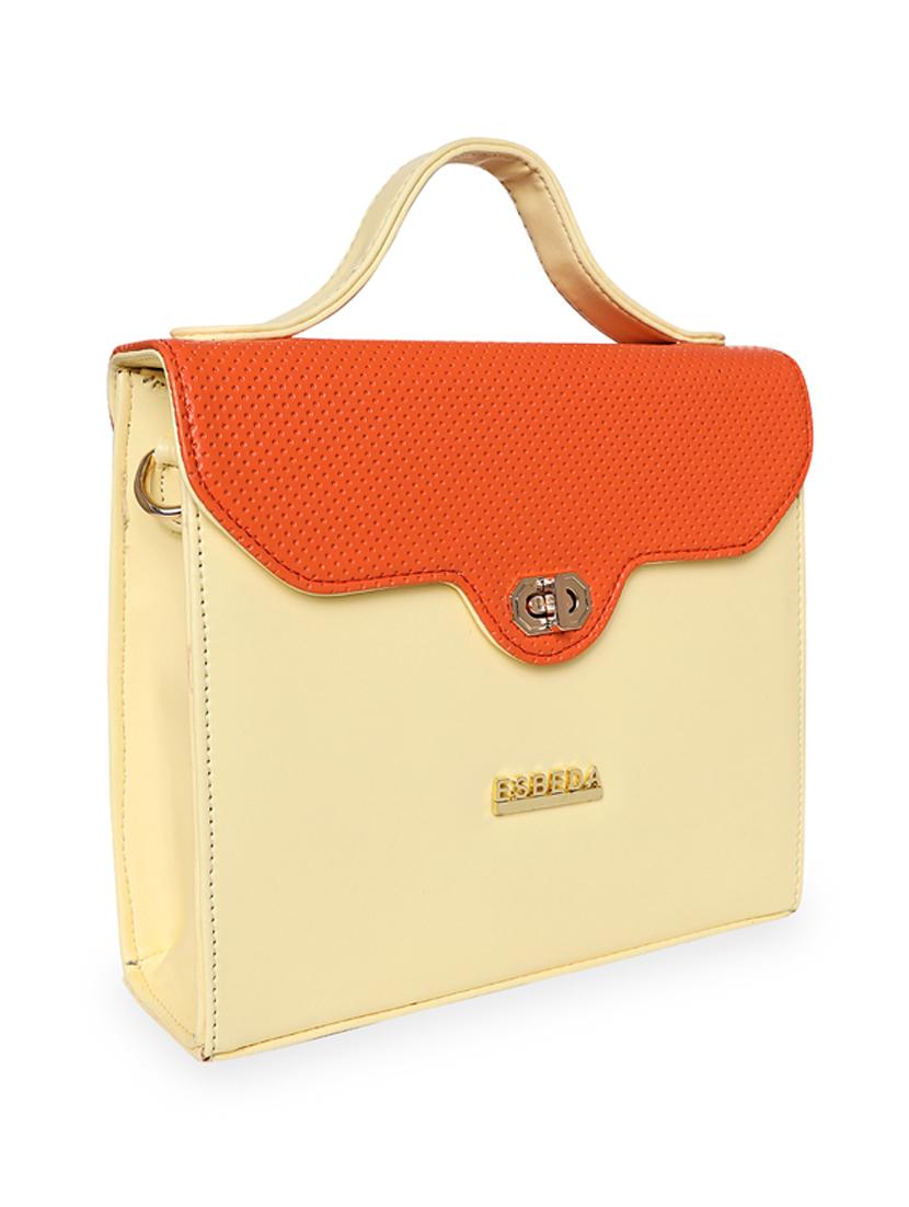 yellow leatherette (pu) handbag - 18394292 - Standard Image - 3