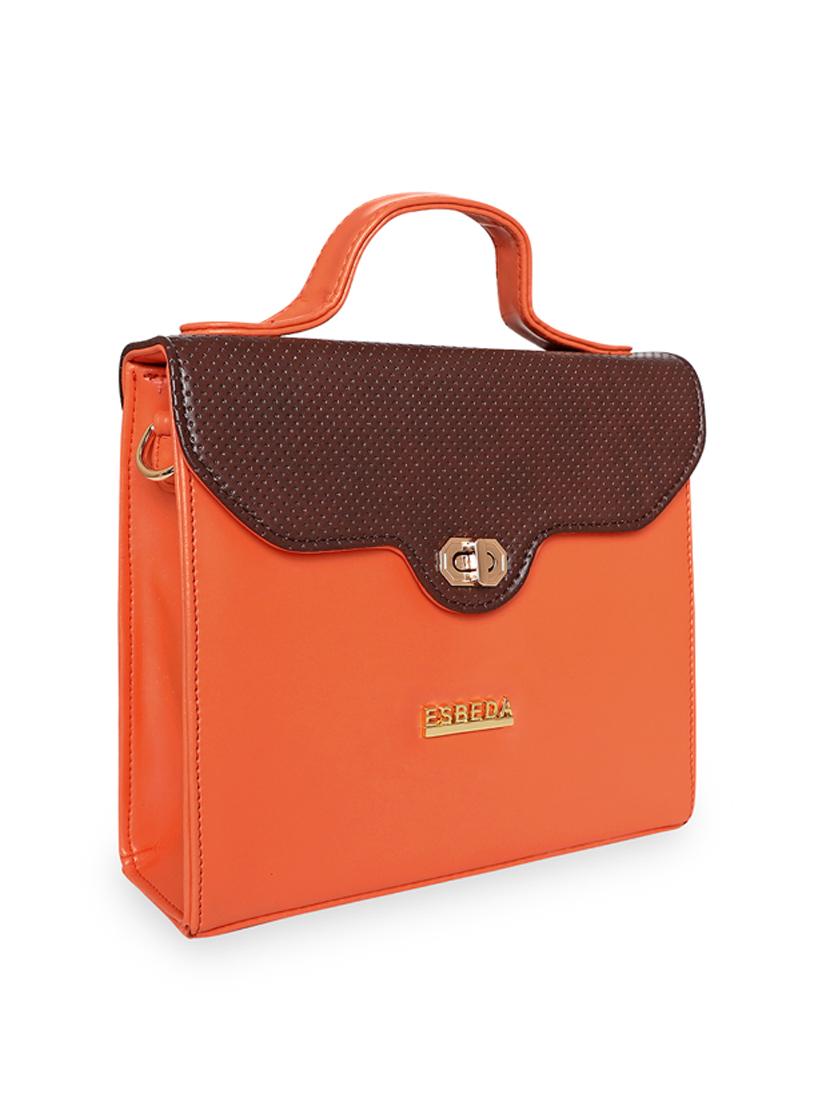 orange leatherette (pu) handbag - 18394295 - Standard Image - 3