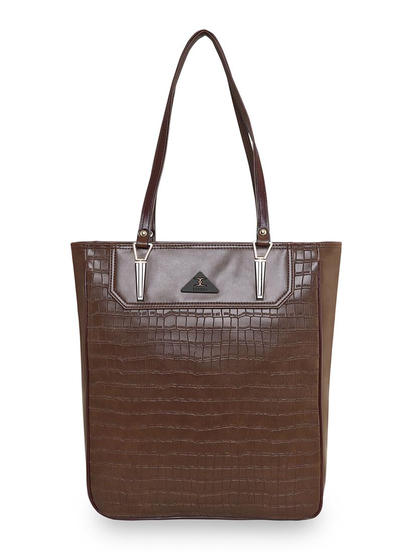 brown leatherette (pu) handbag - 18394307 -  Zoom Image - 0