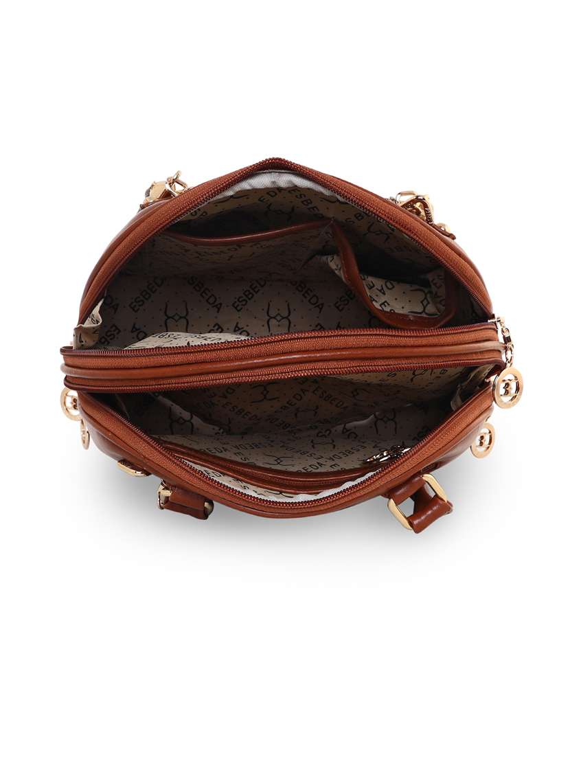 tan leatherette (pu) handbag - 18394320 -  Standard Image - 3