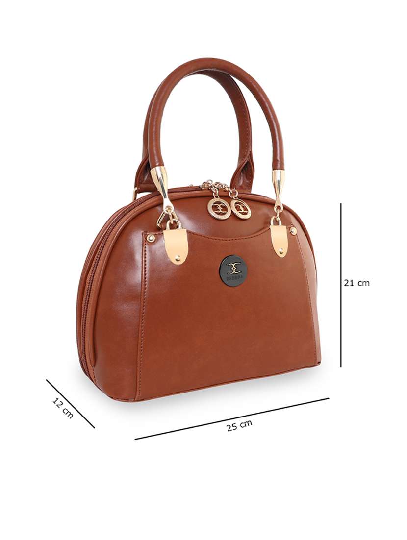 tan leatherette (pu) handbag - 18394320 -  Standard Image - 5