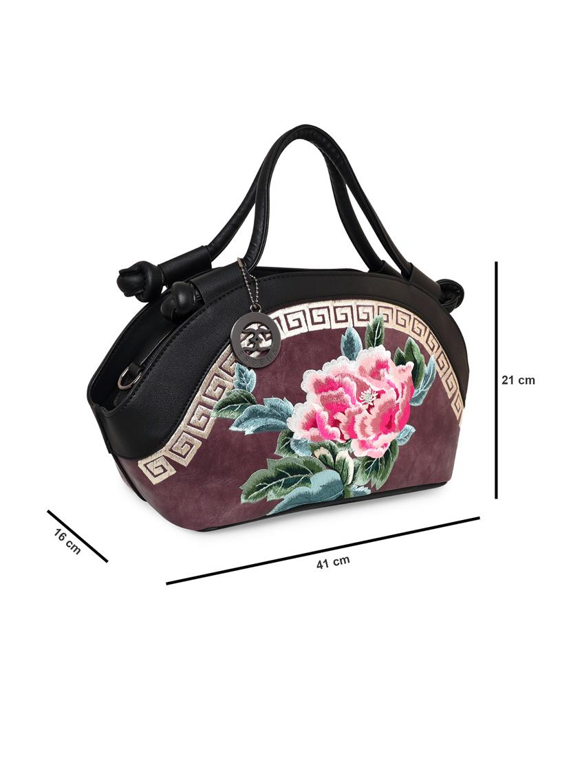 purple leatherette (pu) handbag - 18394349 - Standard Image - 5