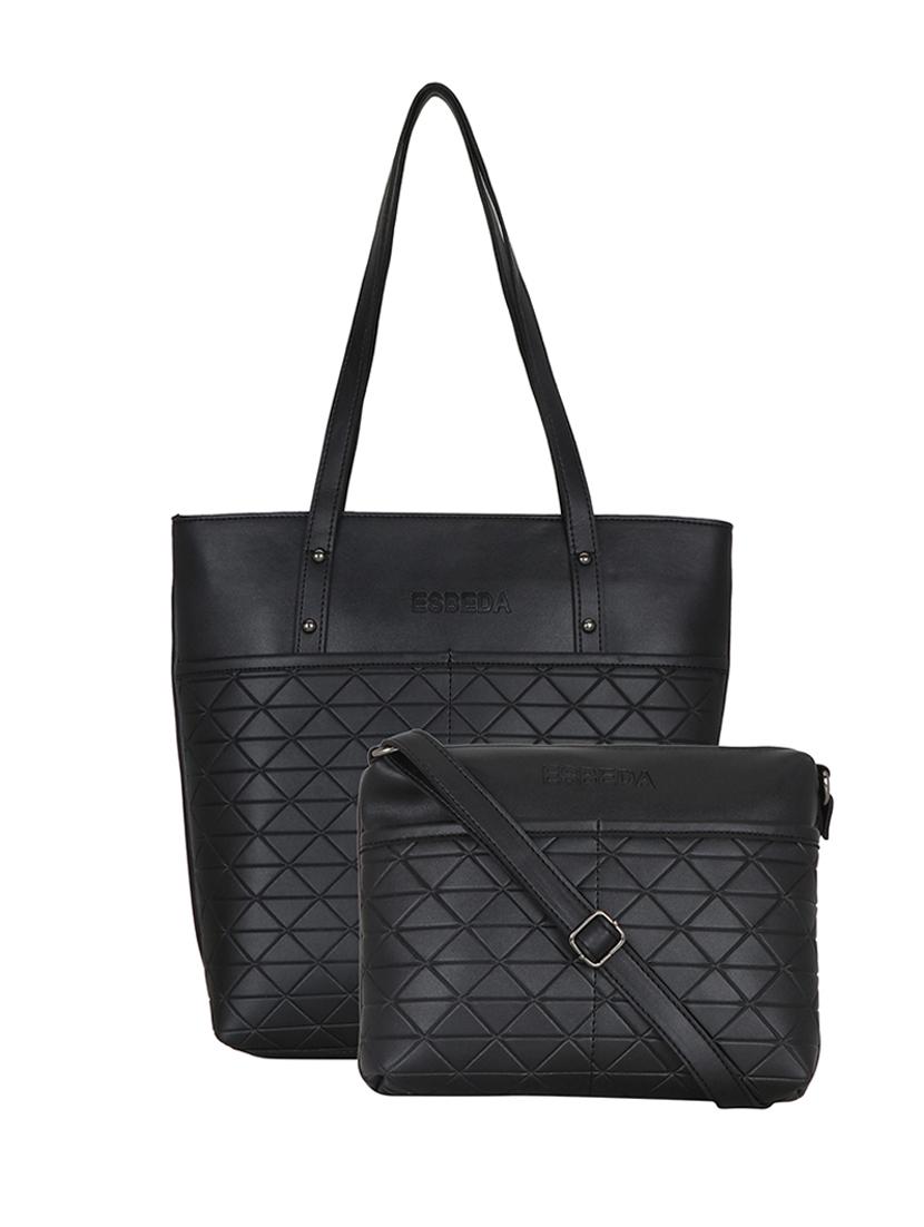 black leatherette (pu) handbag - 18394378 -  Zoom Image - 0