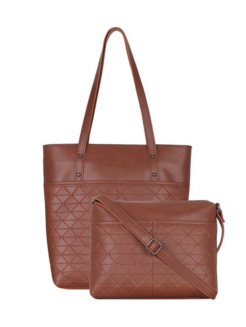 tan leatherette (pu) handbag - 18394379 -  Standard Image - 0